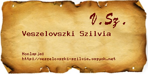 Veszelovszki Szilvia névjegykártya